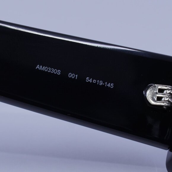 Alexander McQueen AM0330S 001 Sunglasses Black Oval Frame, Grey Lenses - Picture 7 of 9